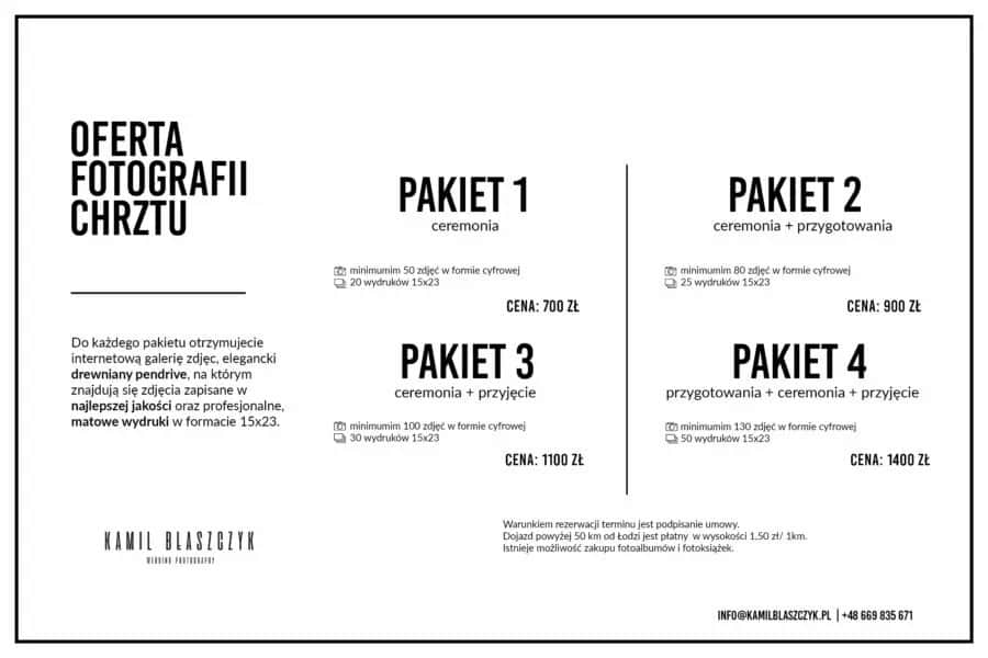 Fotograf na chrzest: Ile kosztuje? Sprawdź ceny i pakiety